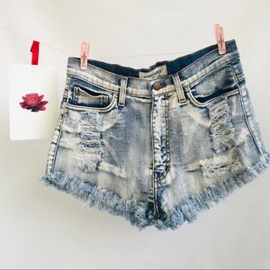 Vibrant M.I.U. Shorts acid wash distressed size M